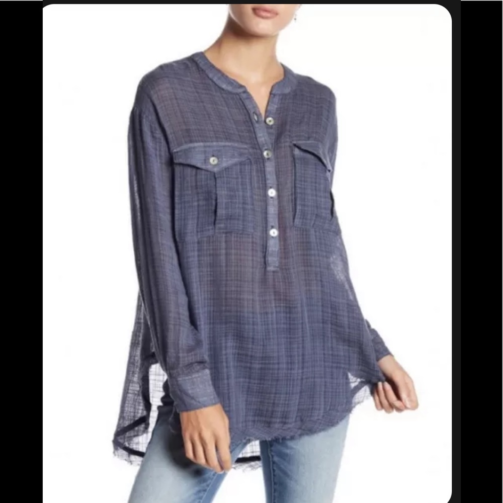 Free People Gauzy Popover Tunic size M
